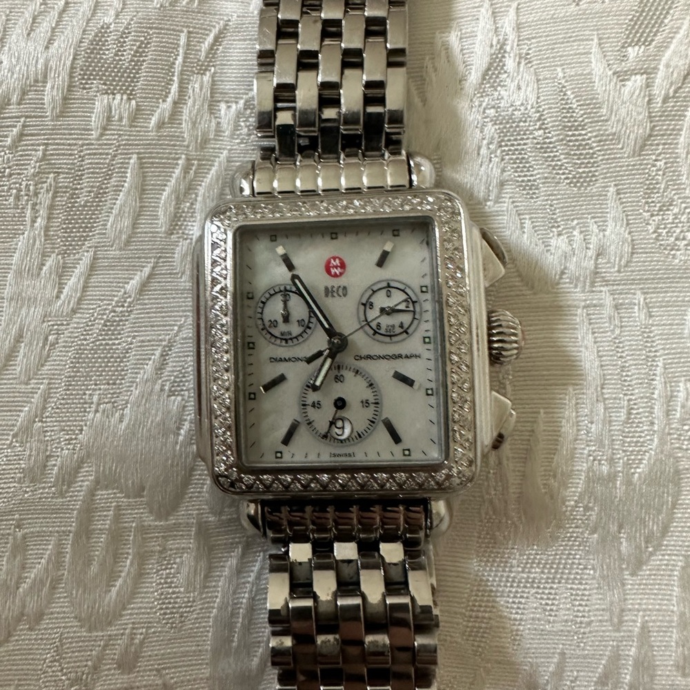 MICHELE
Deco 18 Stainless Steel Diamond Bracelet Watch